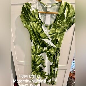 H&M Mama Maternity Nursing Tropical Dress Small NWT
